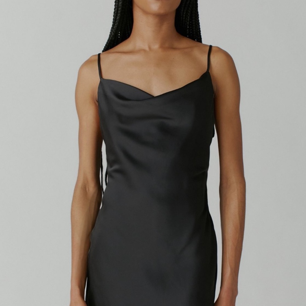 Urban Outfitters Black Slip Dress Satin